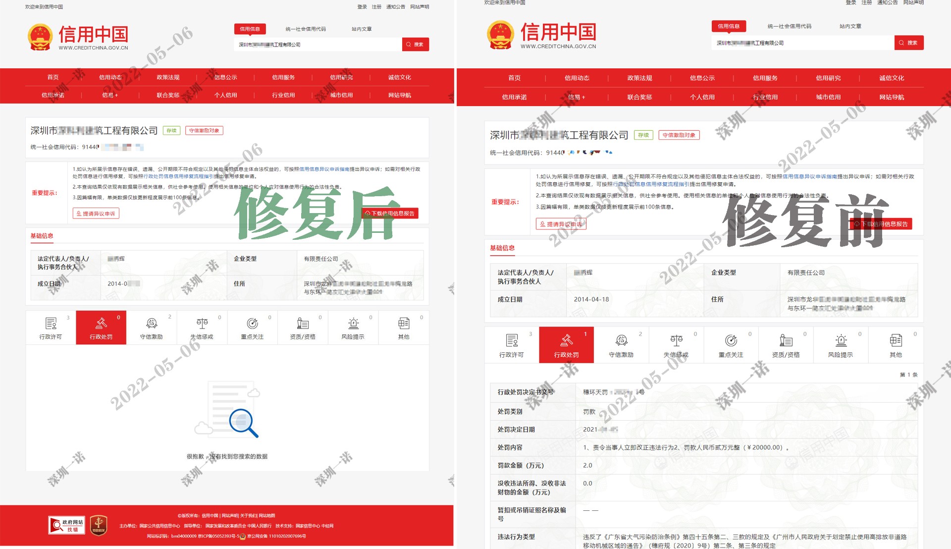 信用中国修复案例